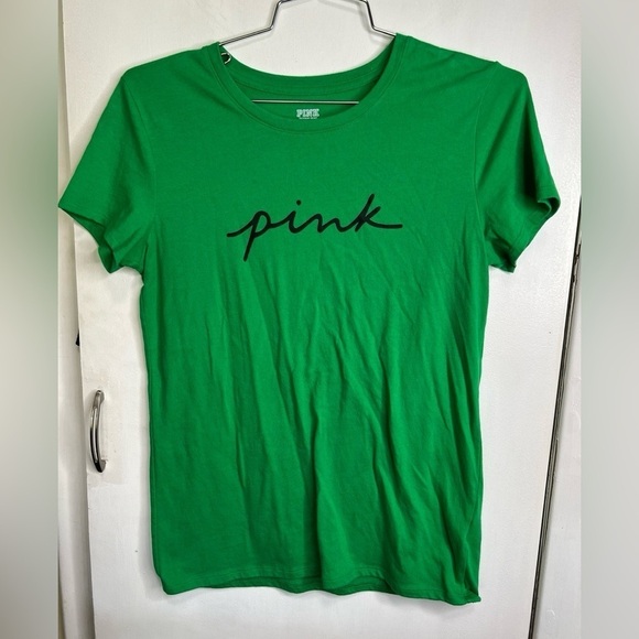 Victorias Secret Pink Green Logo Tee - Picture 1 of 3